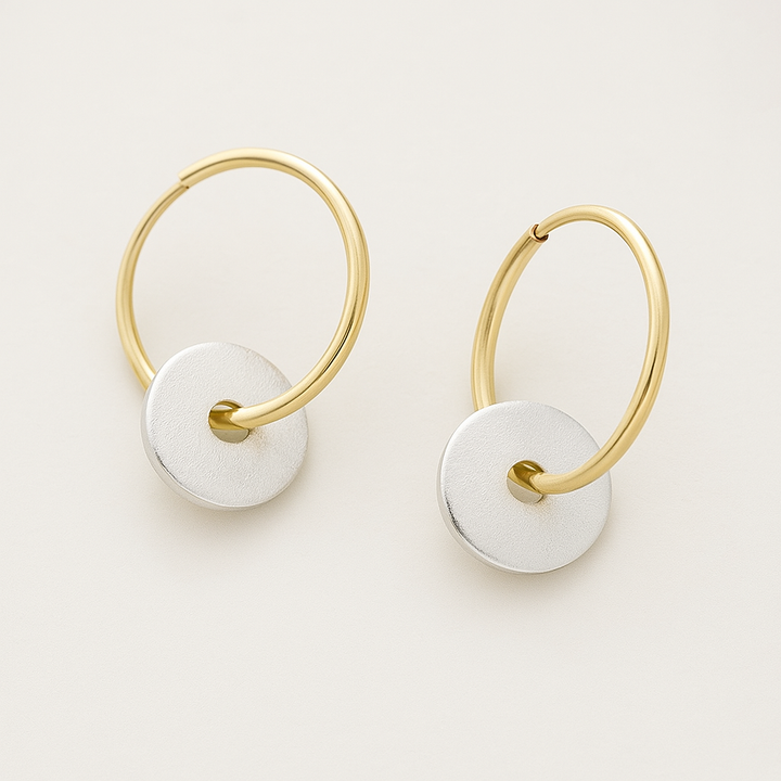 Gold Plated Hoops and Silver Plated Earrings