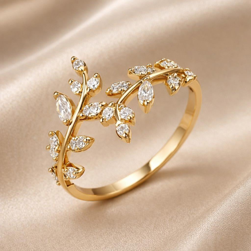 White Gold Screw Ring with Cubic Zirconia