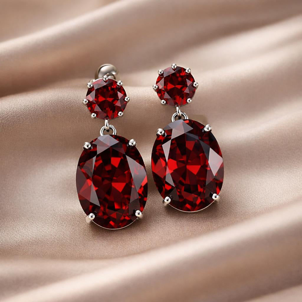 White gold earrings with majestic cubic zirconia