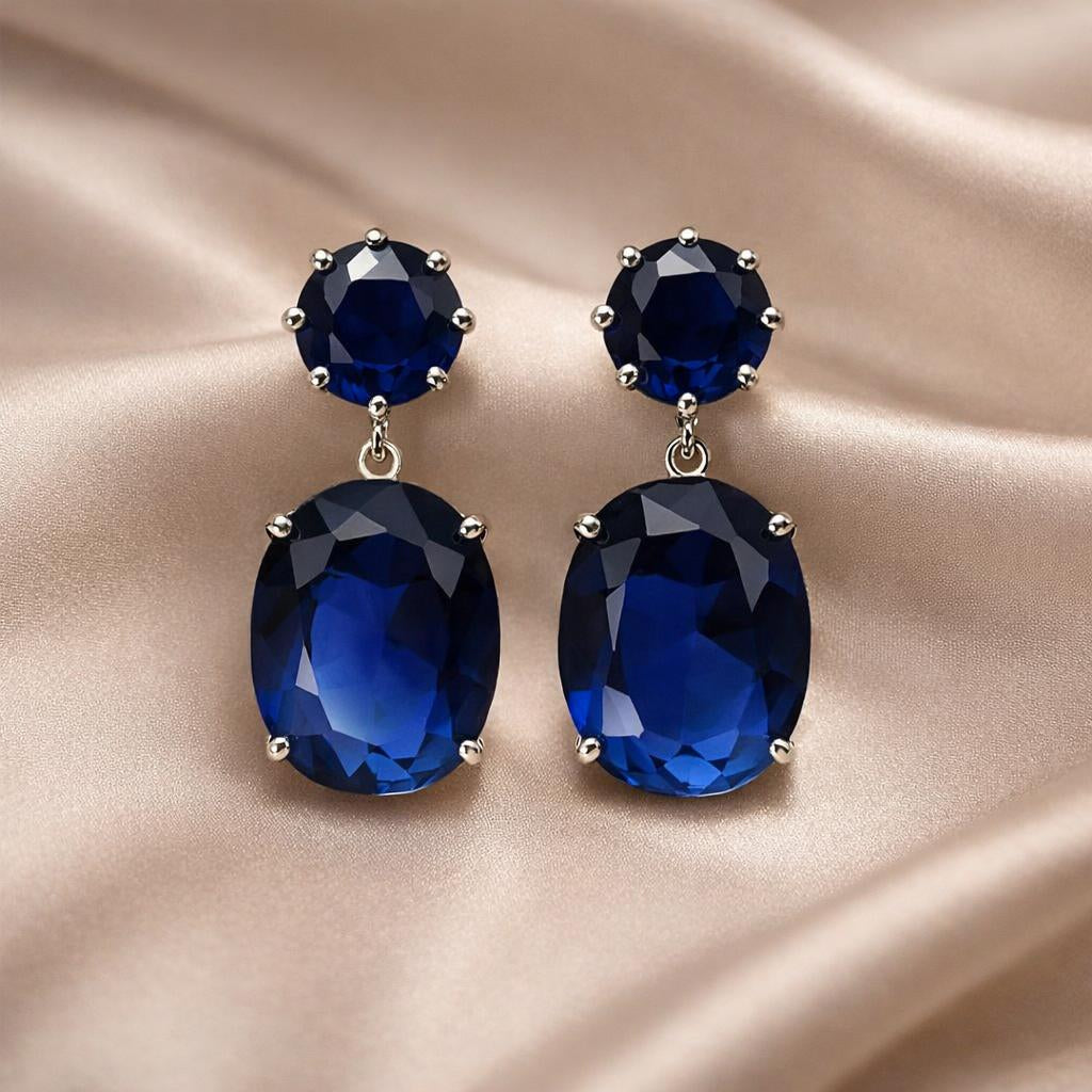 White gold earrings with majestic cubic zirconia