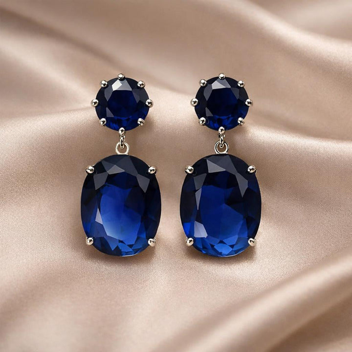 White gold earrings with majestic cubic zirconia