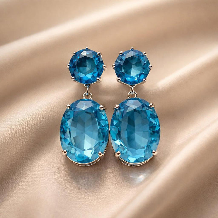 White gold earrings with majestic cubic zirconia