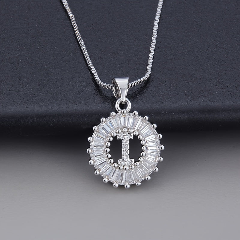 White gold necklace with the initial "Z" and cubic zirconia