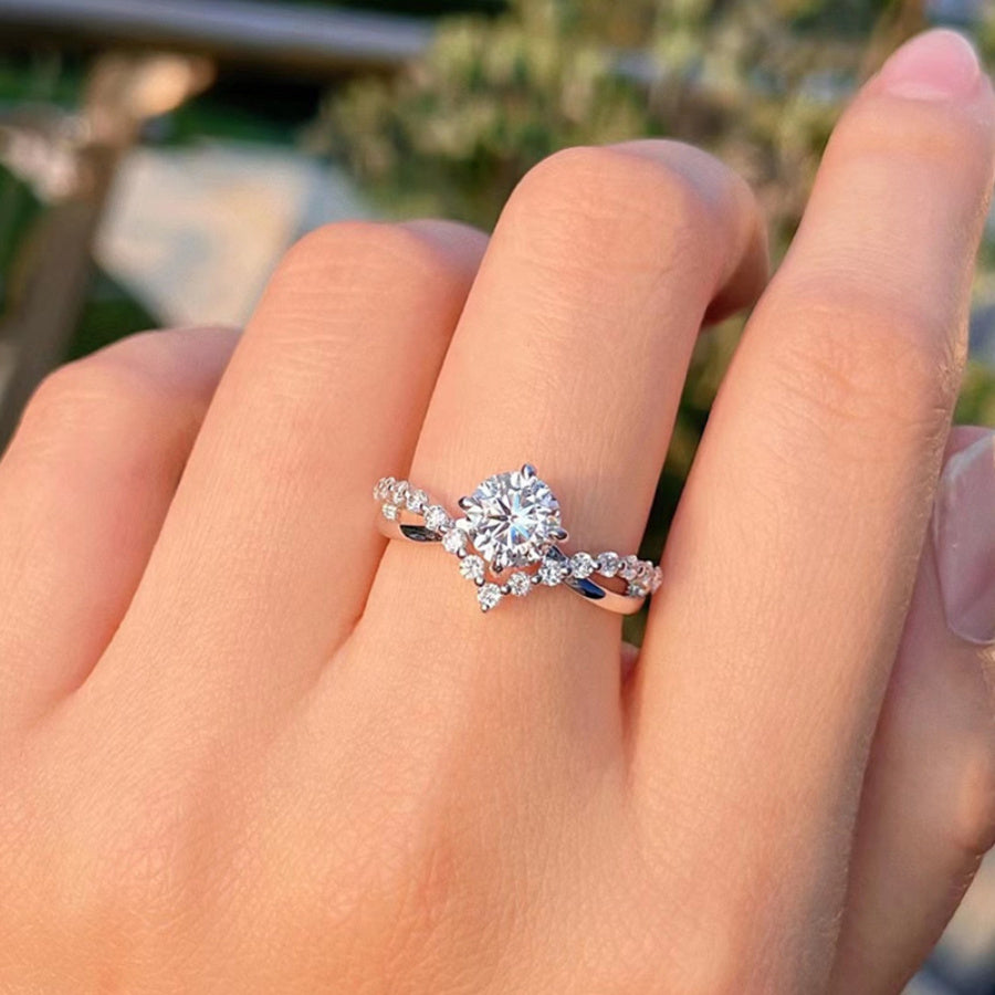 Aurora: White Gold Ring with Cubic Zirconia