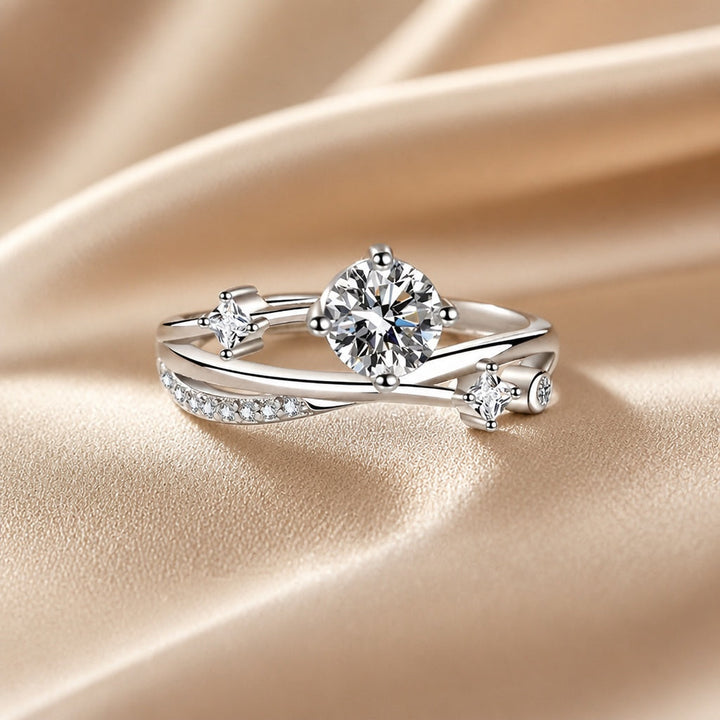 Starlit Sky White Gold Zirconia Ring