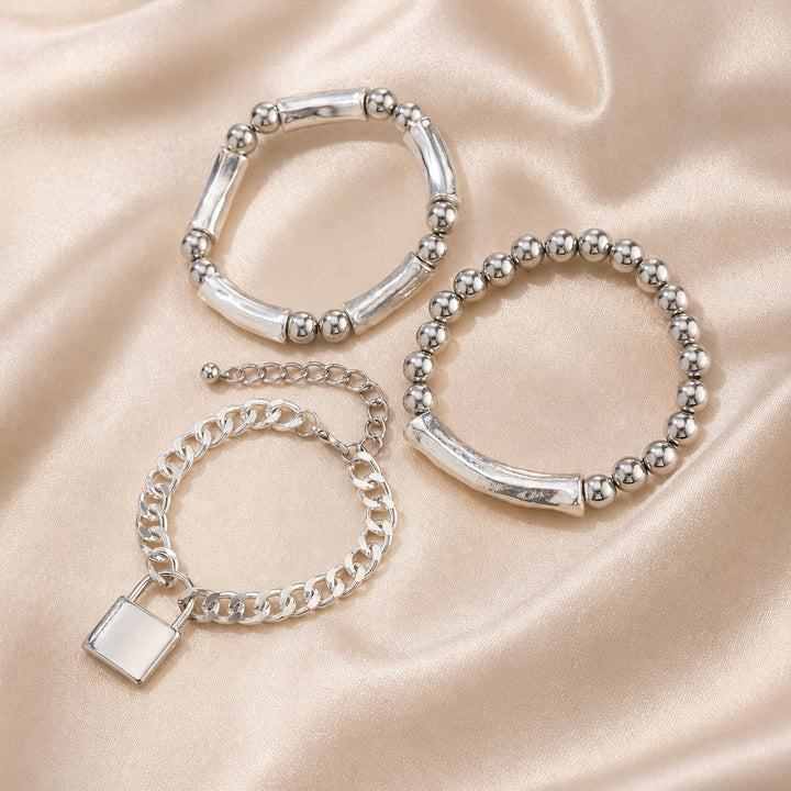 White Gold Pearl Bracelet Collection with Punk-Style Clasp