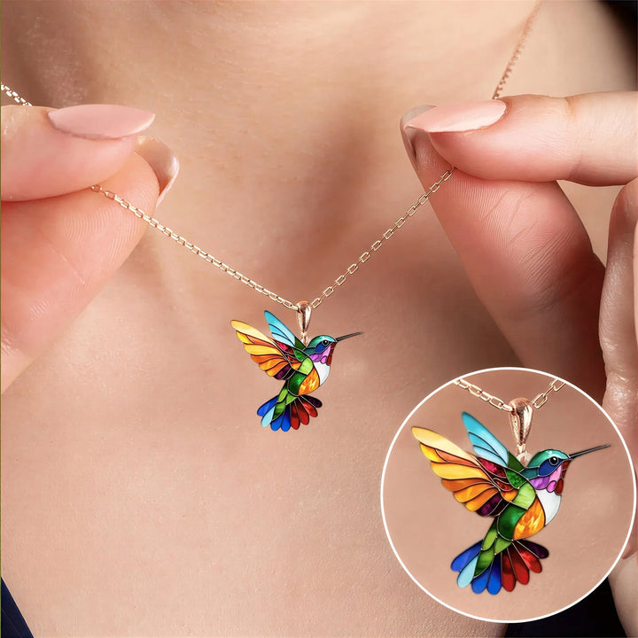 Hummingbird Necklace + Earrings Set