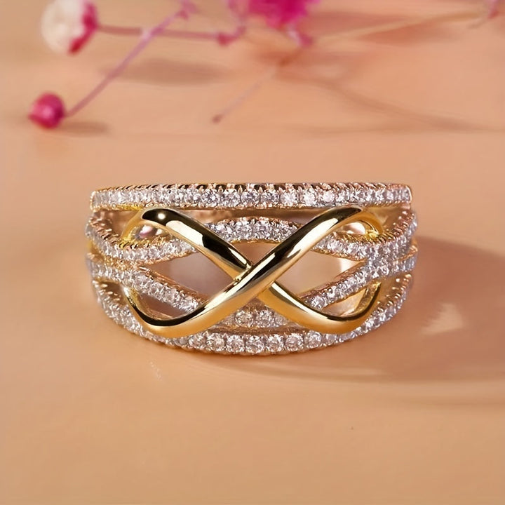 Infinite Ring in White Gold-Plated Zirconia