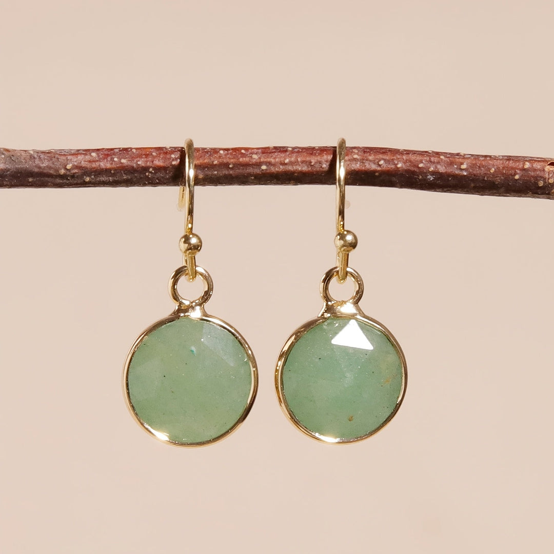 Bohemian Gold Flat Round Earrings