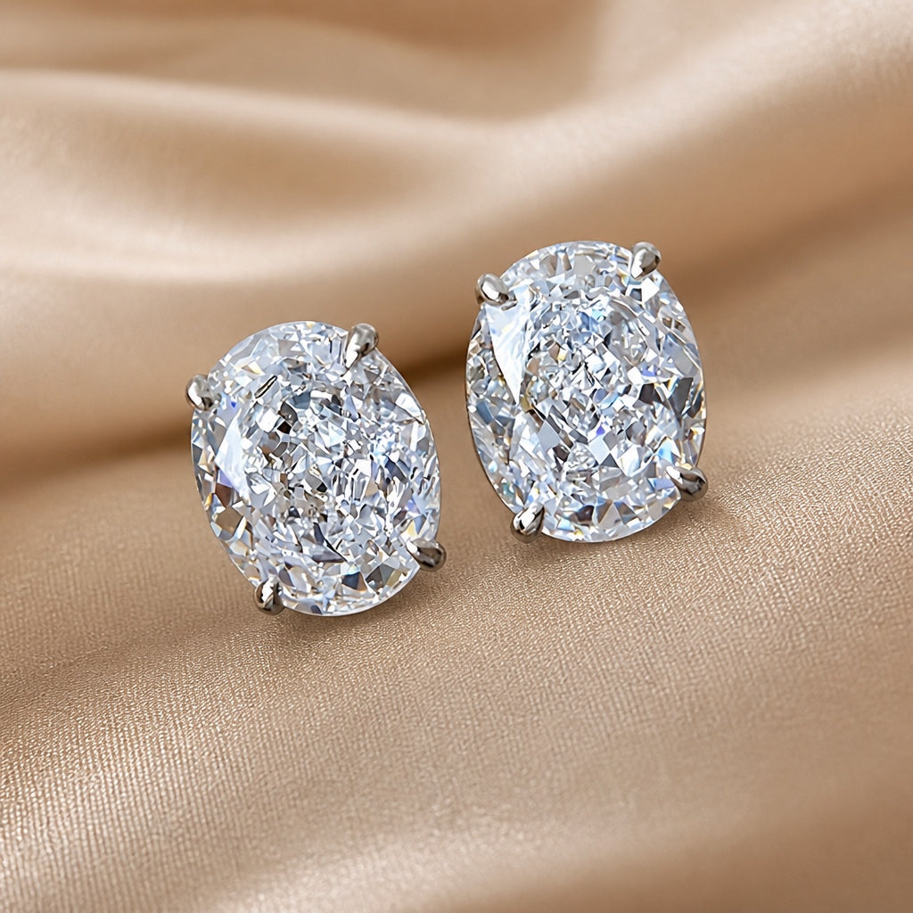 Eternity White Gold Earrings with Cubic Zirconia