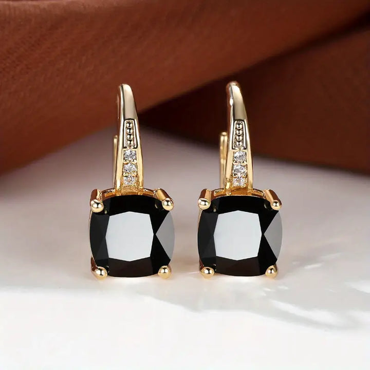 Hoop Earrings with Mystic Blue Stone