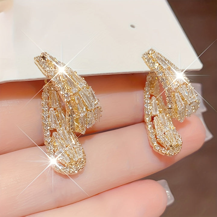 Cascade Hoop Earrings in White Gold