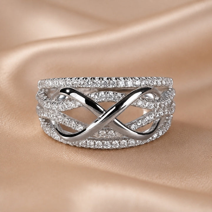 Infinite Ring in White Gold-Plated Zirconia
