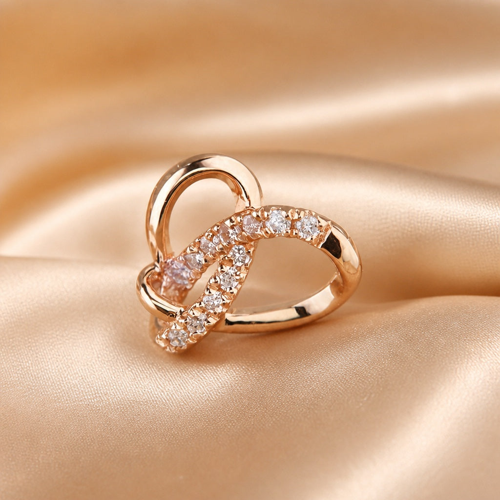 Geometric Stud Earrings in Zirconia and White Gold