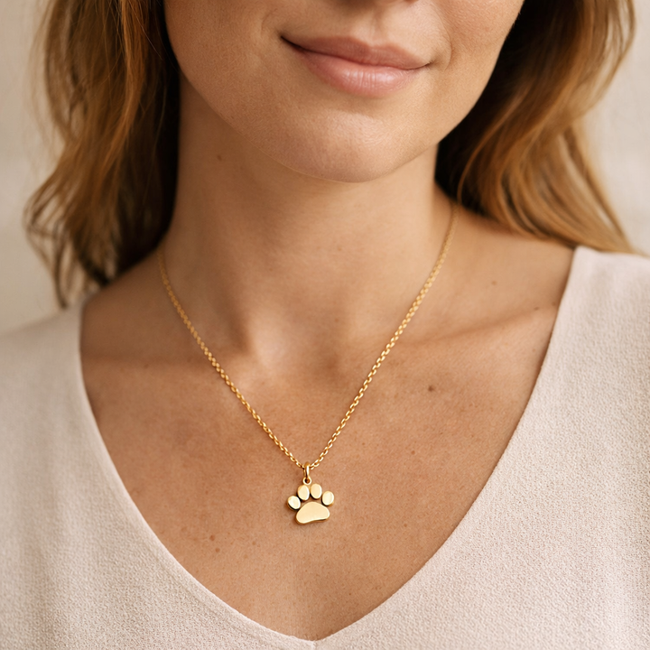 Elegant Silver Paw Necklace – Stainless Steel