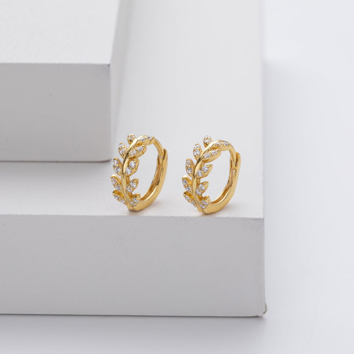 Leaf-Shaped Silver Hoops
