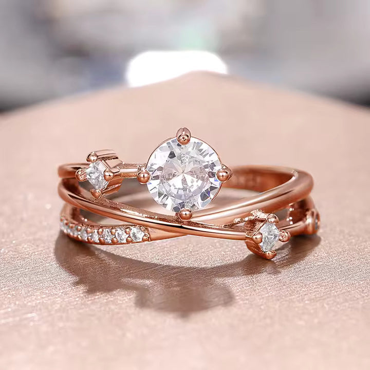 Starlit Sky White Gold Zirconia Ring