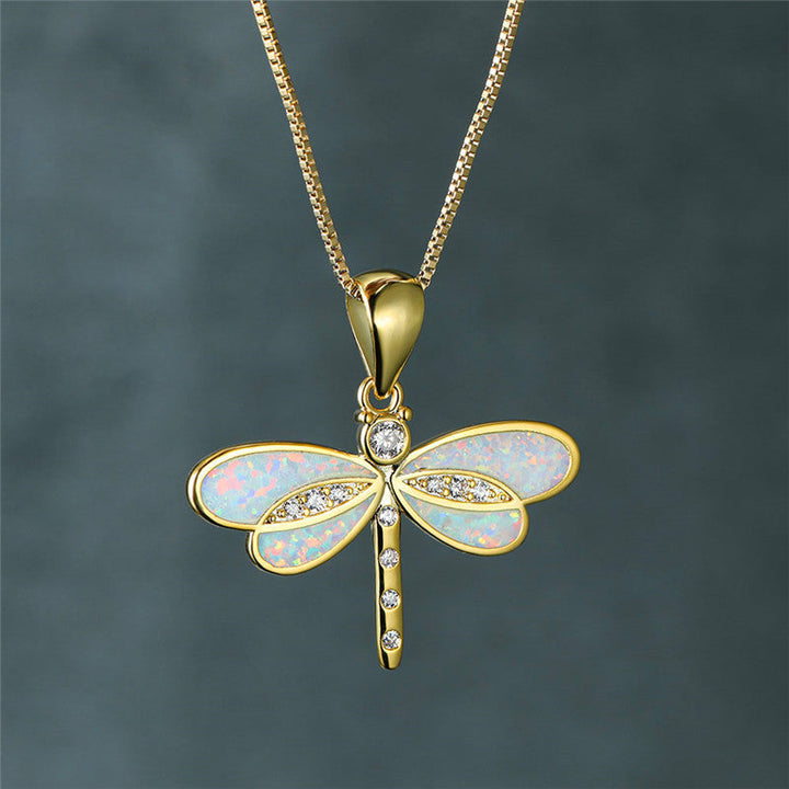 Dragonfly Opal Necklace