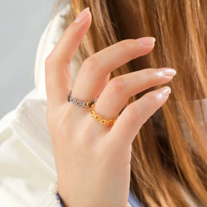 Adjustable Paw Print Ring – Made of Stainless Steel