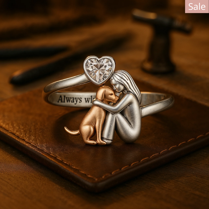 Silver Dog Ring – Adjustable Fit