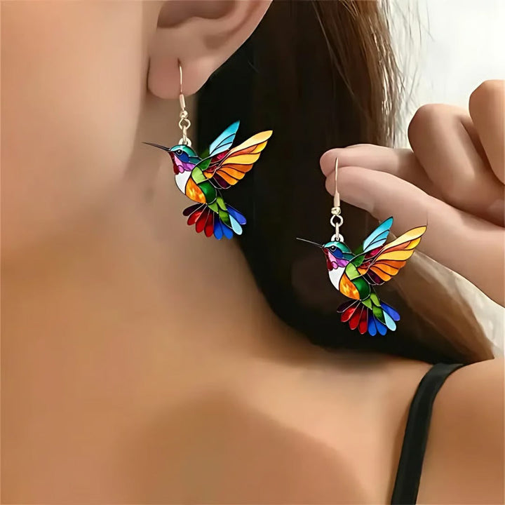 Hummingbird Necklace + Earrings Set
