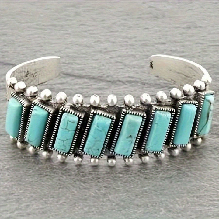 Quinara Turquoise Cuff Bracelet | White Gold