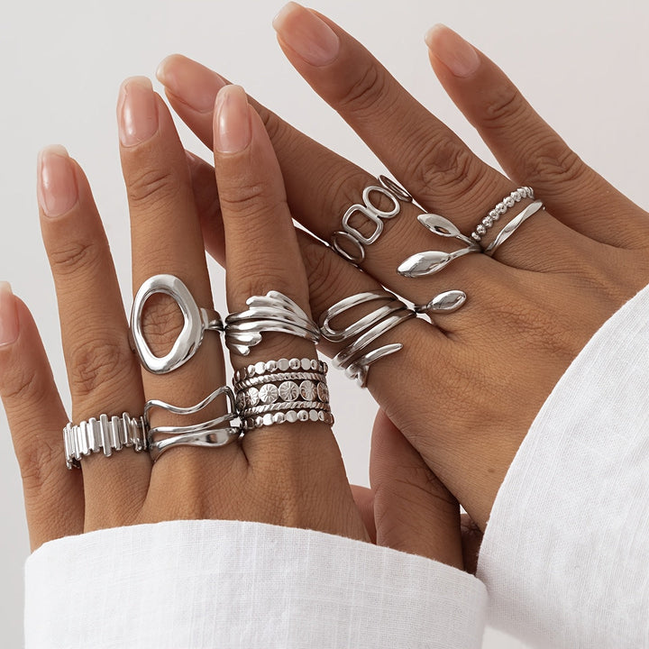 Vintage white gold stacking rings