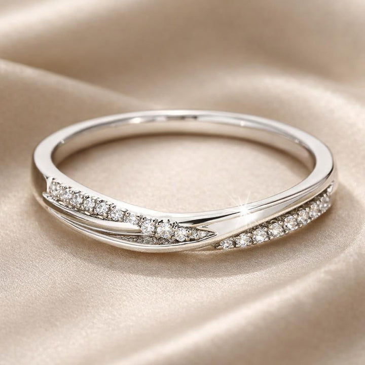 Zirconia and White Gold Day Ring