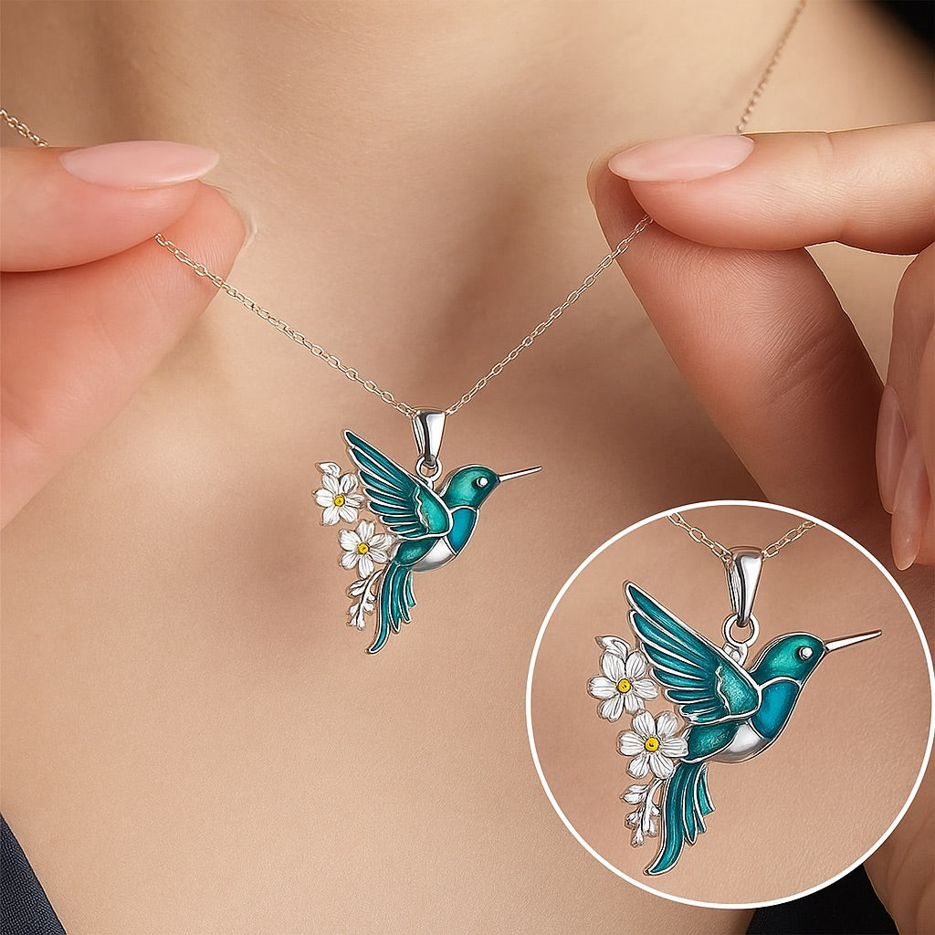 Beautiful Turquoise Hummingbird Necklace with Bonus Earrings – Limited Time Offer