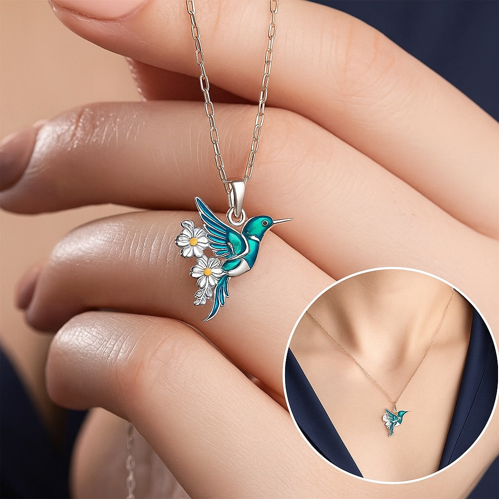 Beautiful Turquoise Hummingbird Necklace with Bonus Earrings – Limited Time Offer