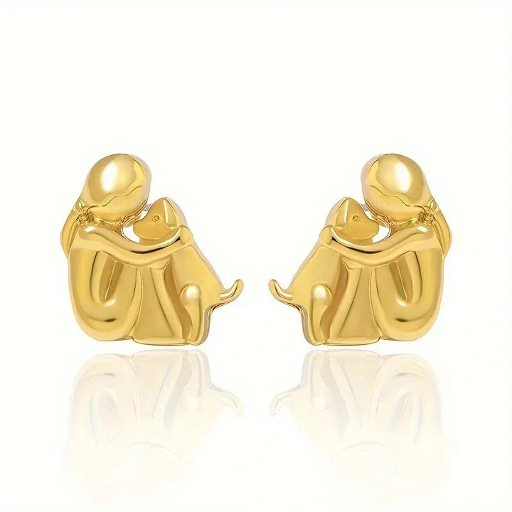 Silver and Gold Two-Tone Hug Earrings