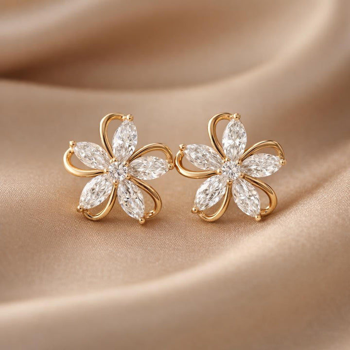 White Gold Hoop Earrings with Cubic Zirconia